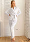 Pijama bohemio de terciopelo Desireee en blanco